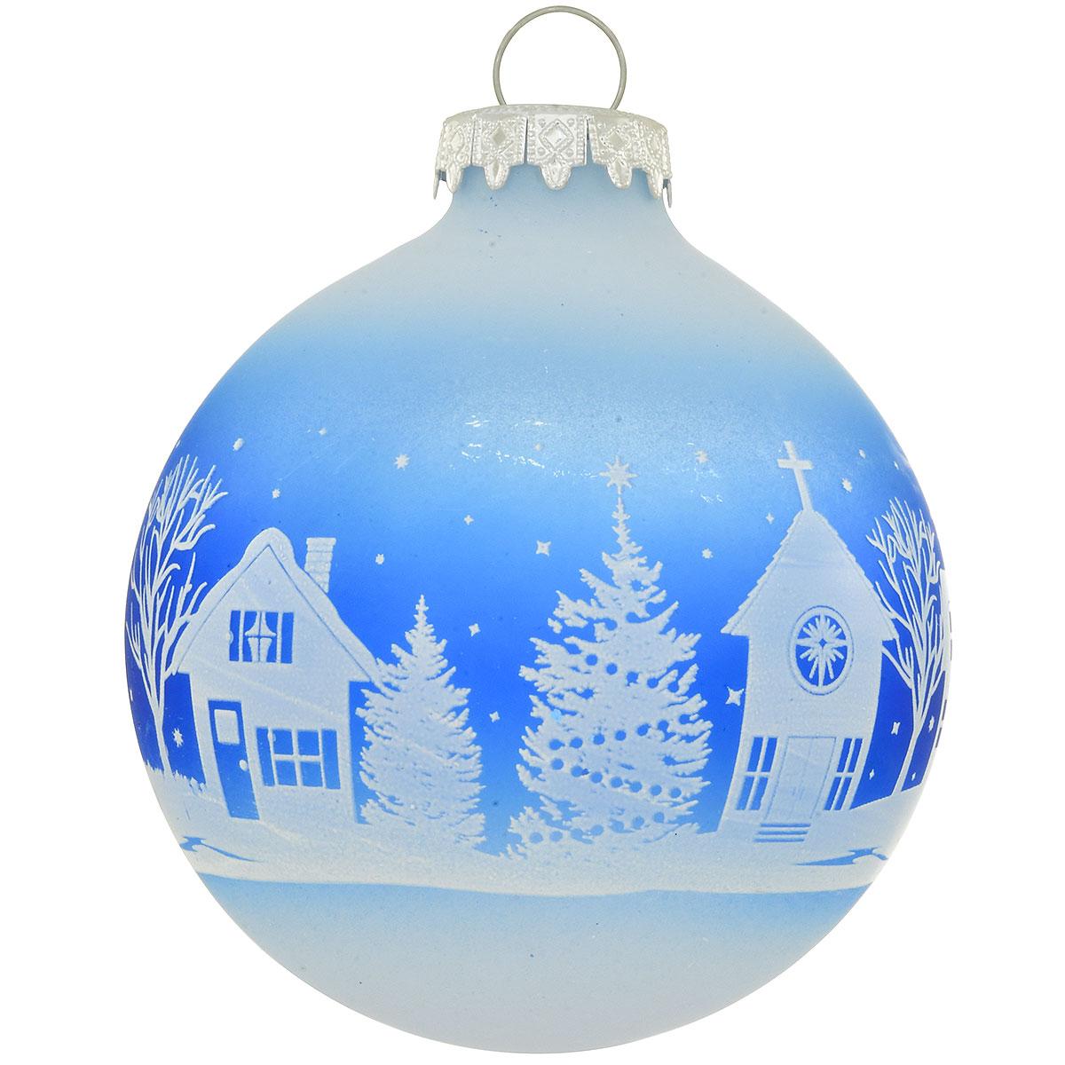 Christmas Village Glass Ornament
