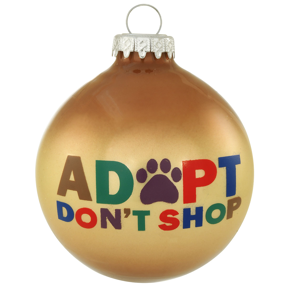 Adopt Don't Shop Glass Ornament