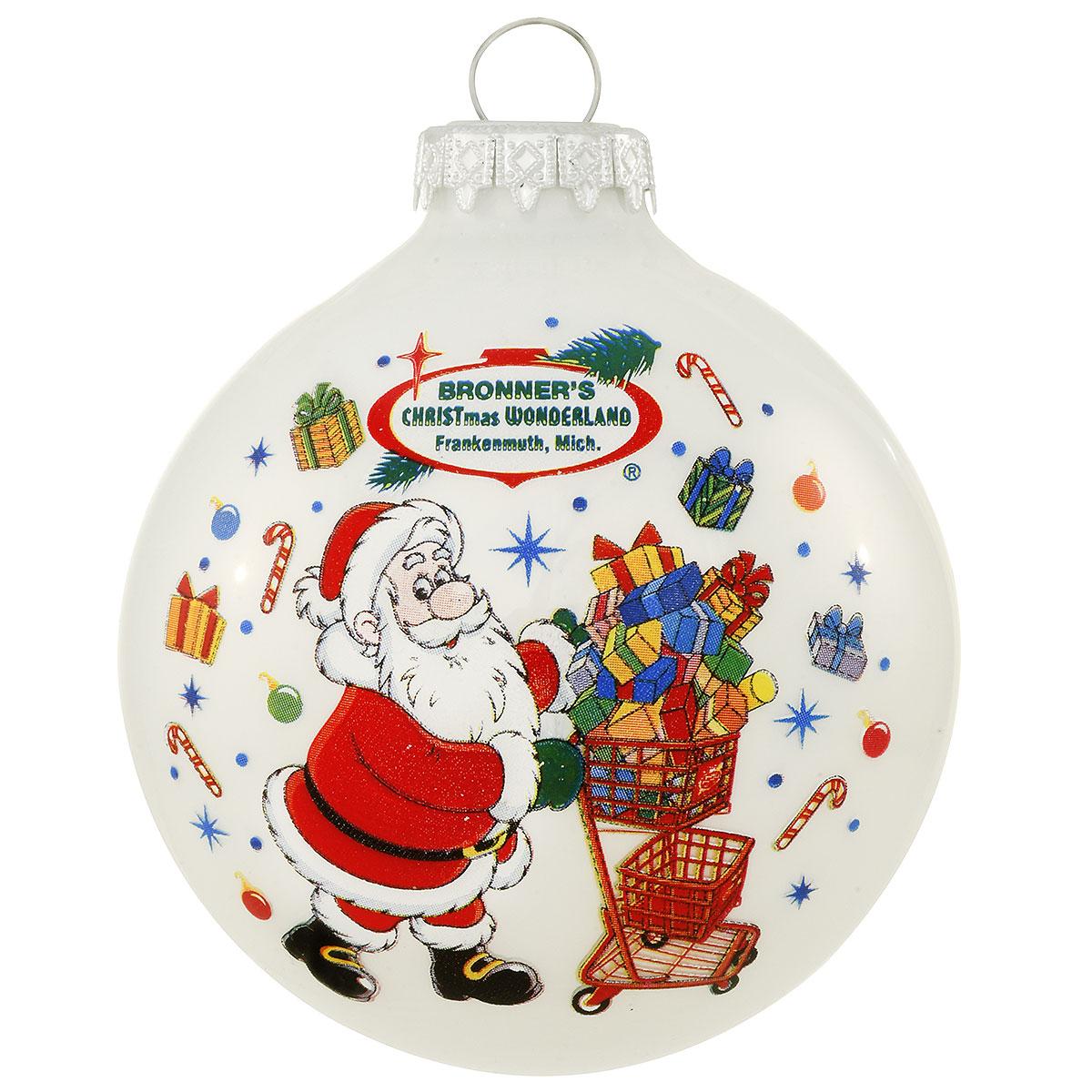 Bronner's Shopping Santa Ornament