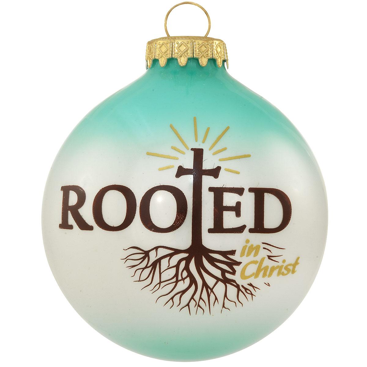 Rooted In Christ Glass Ornament