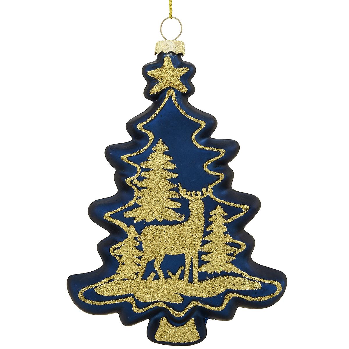 Blue Christmas Tree With Deer