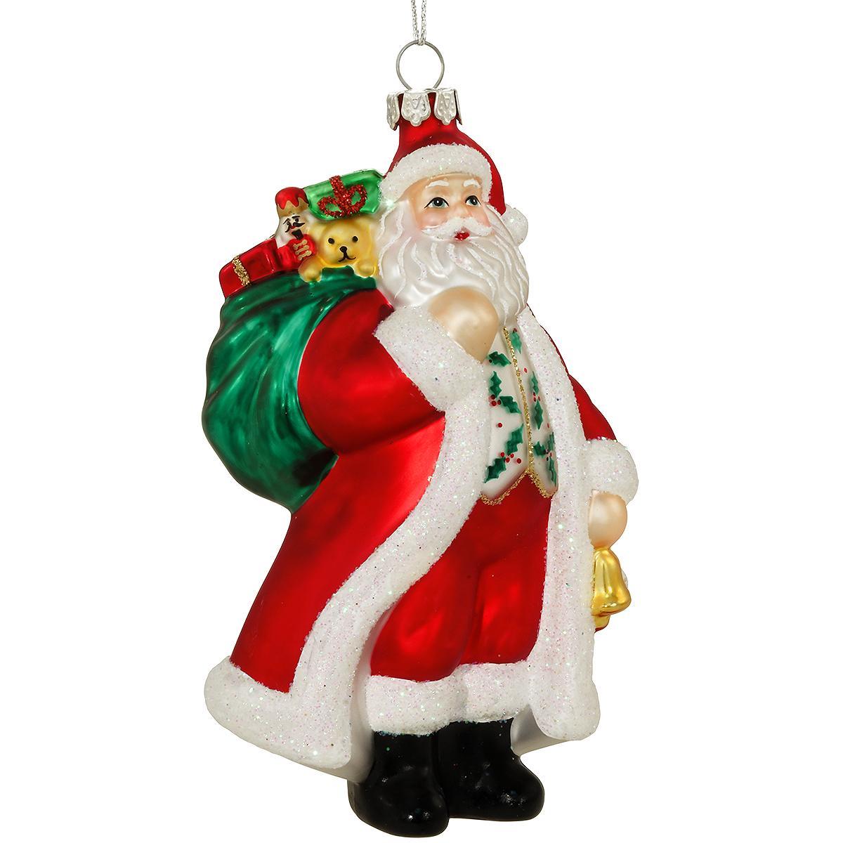 Santa 5 Inch Glass Ornament