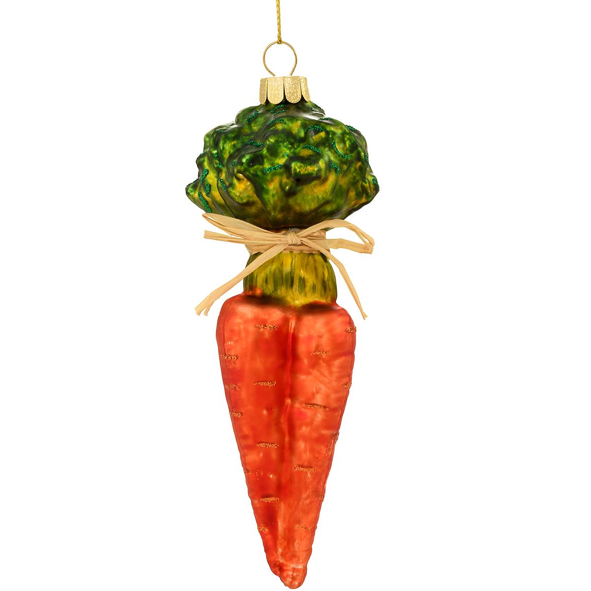 Carrot Bunch Glass Ornament
