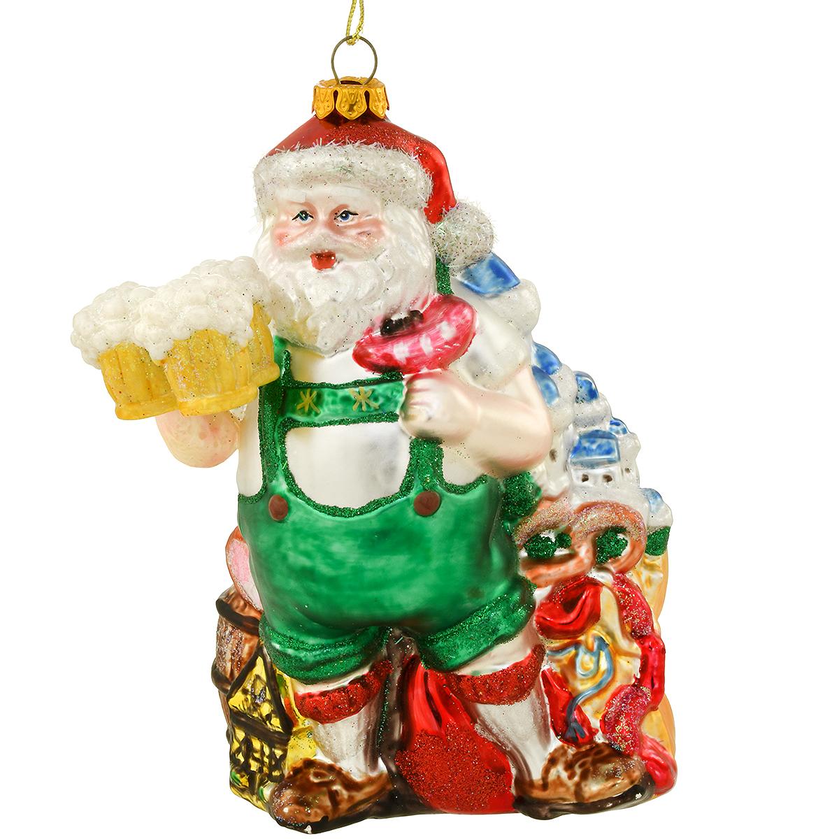 German Santa With Beer Glass Ornament