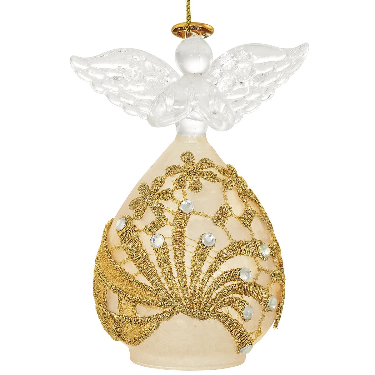 Spun Glass Angel Ornament