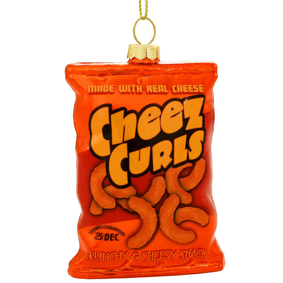 Bag Of Cheez Curls Glass Ornament