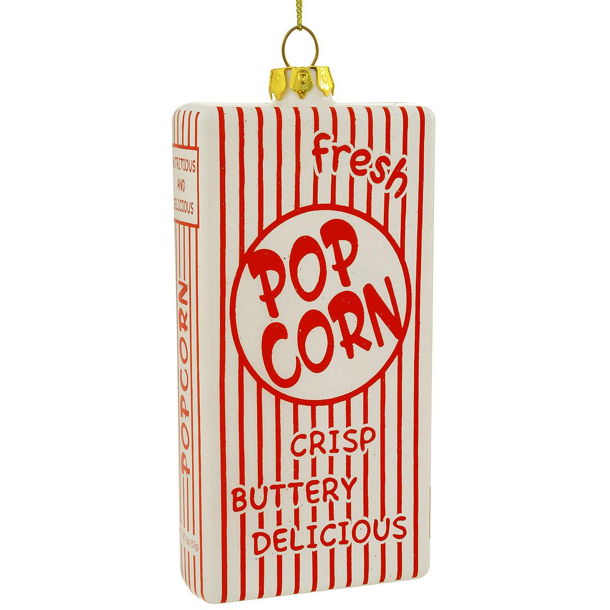 Fresh popcorn box glass ornament