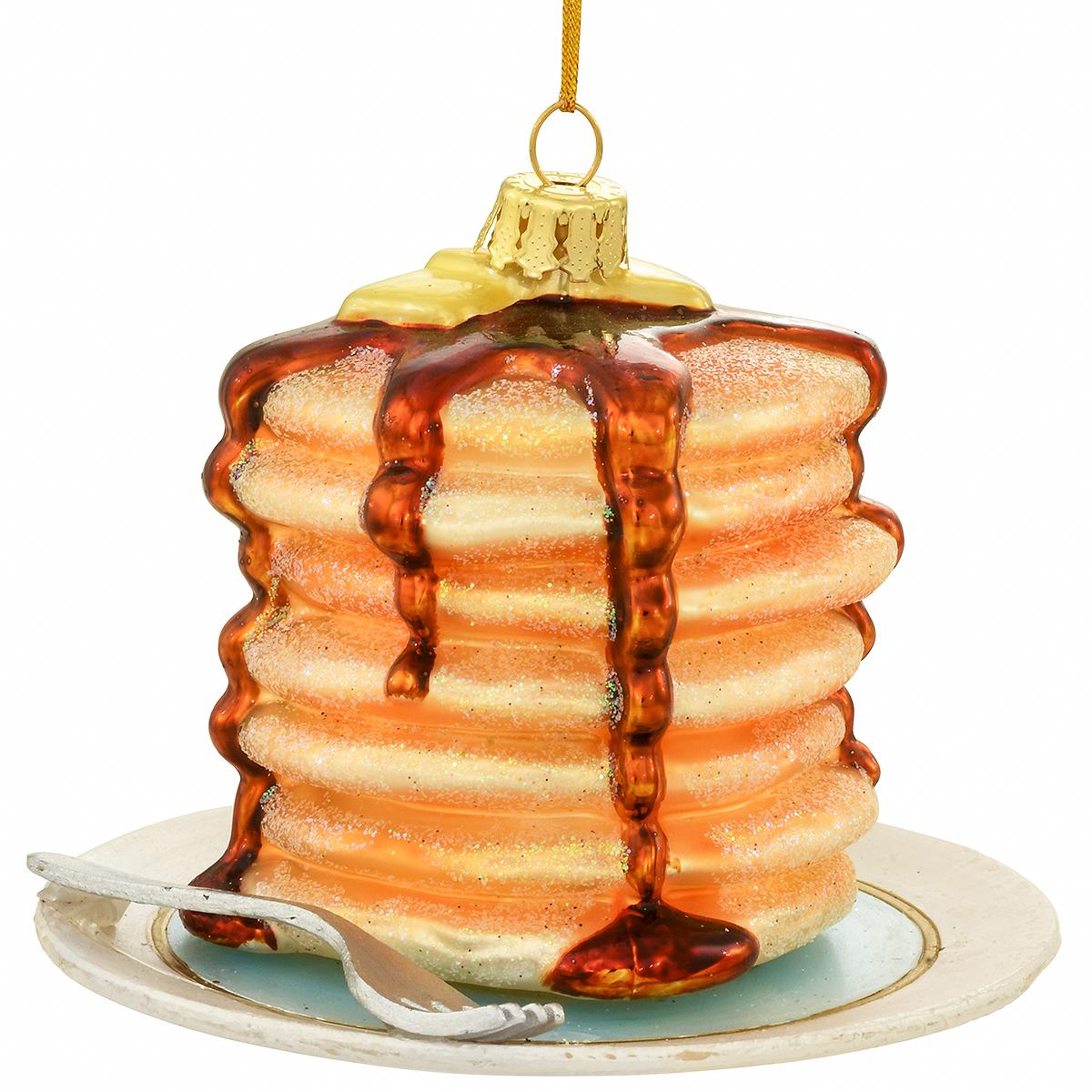 Pancakes Glass Ornament