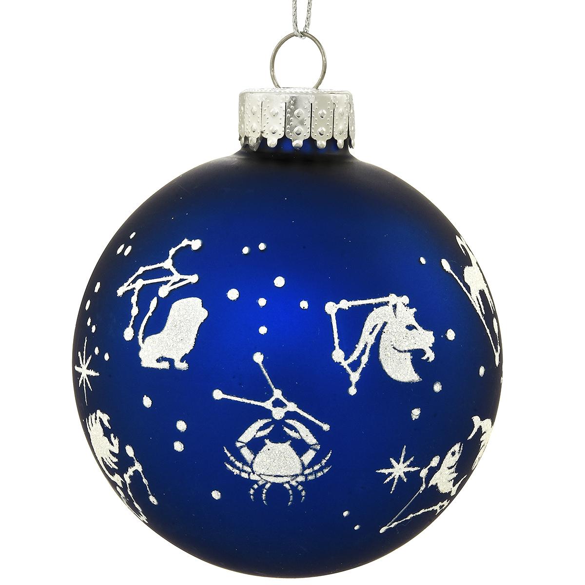 Constellations On Blue Glass Ornament