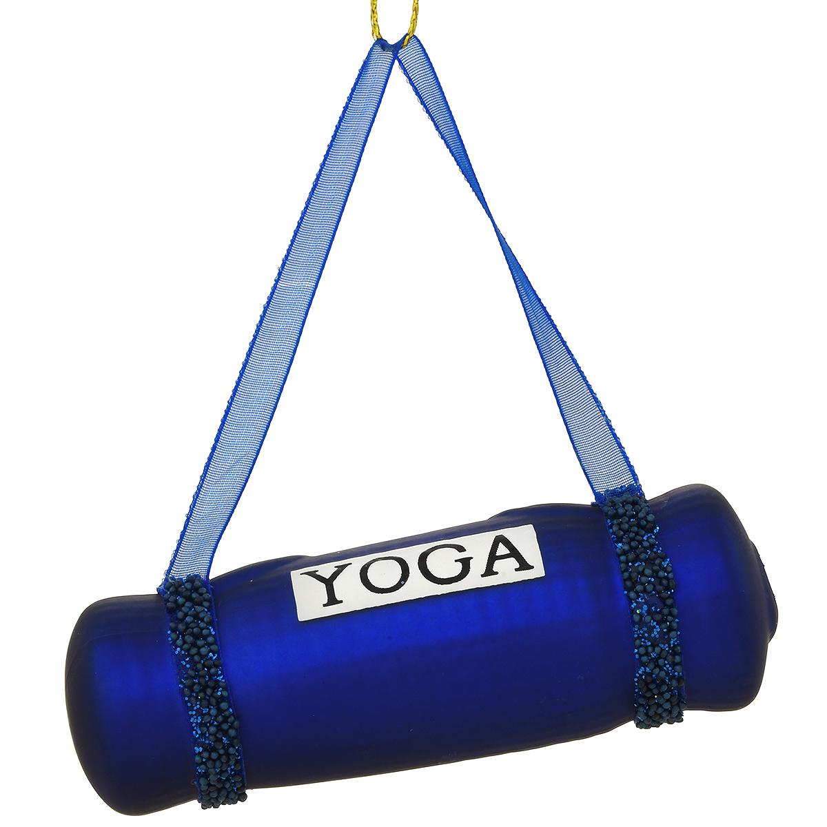 Yoga Mat Glass Ornament