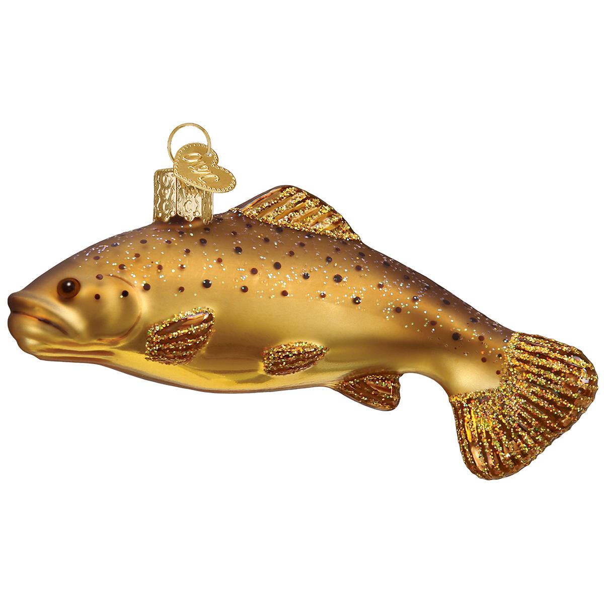 Brown Trout Glass Ornament
