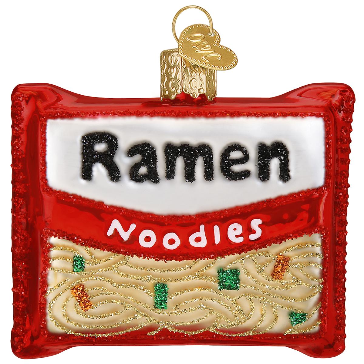 Ramen Noodles Glass Ornament