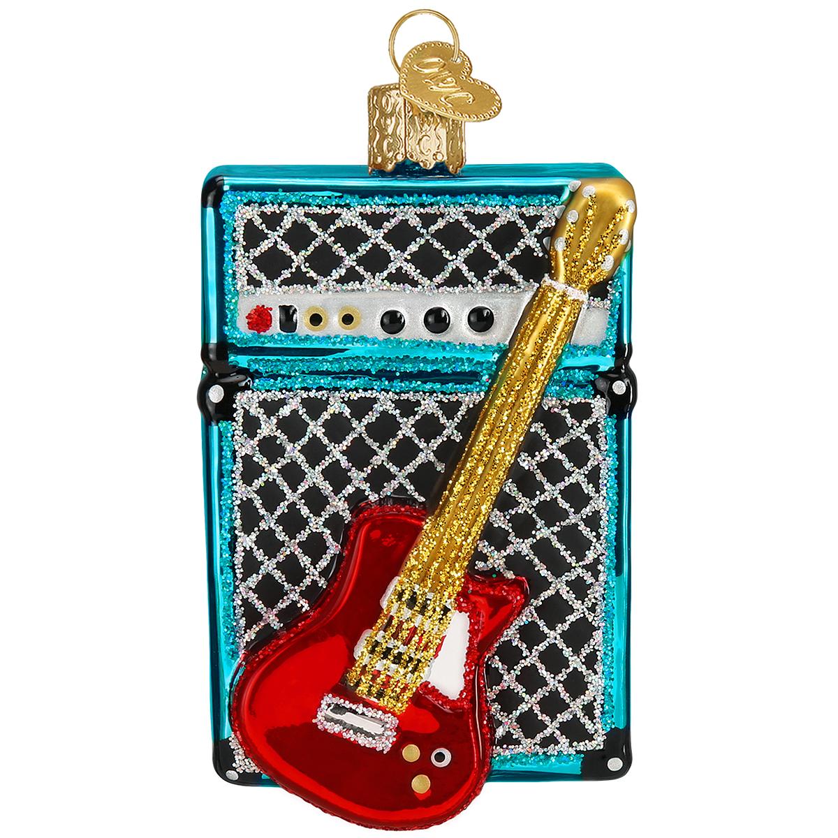 Guitar & Amp Glass Ornament