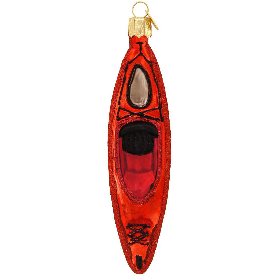Kayak Glass Ornament