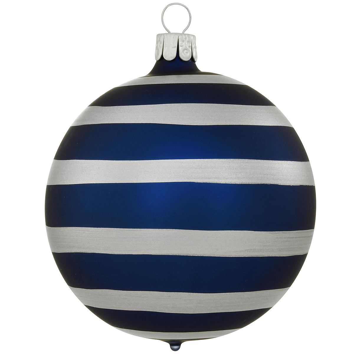 Blue With Silver Stripes Ornament