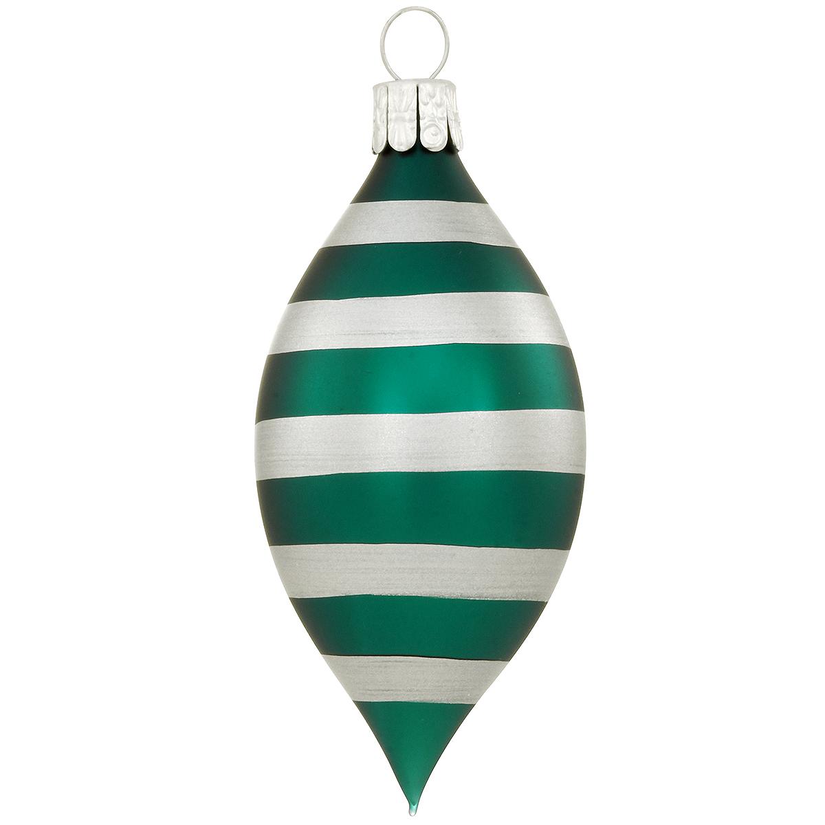 Teal With Silver Stripes Ornament