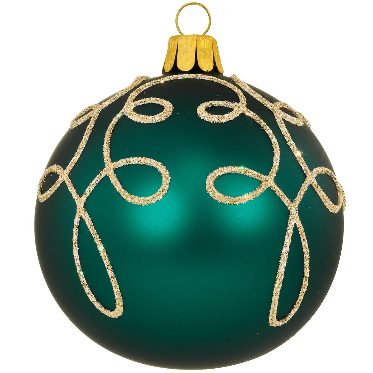 Teal With Platinum Swirl Ornament