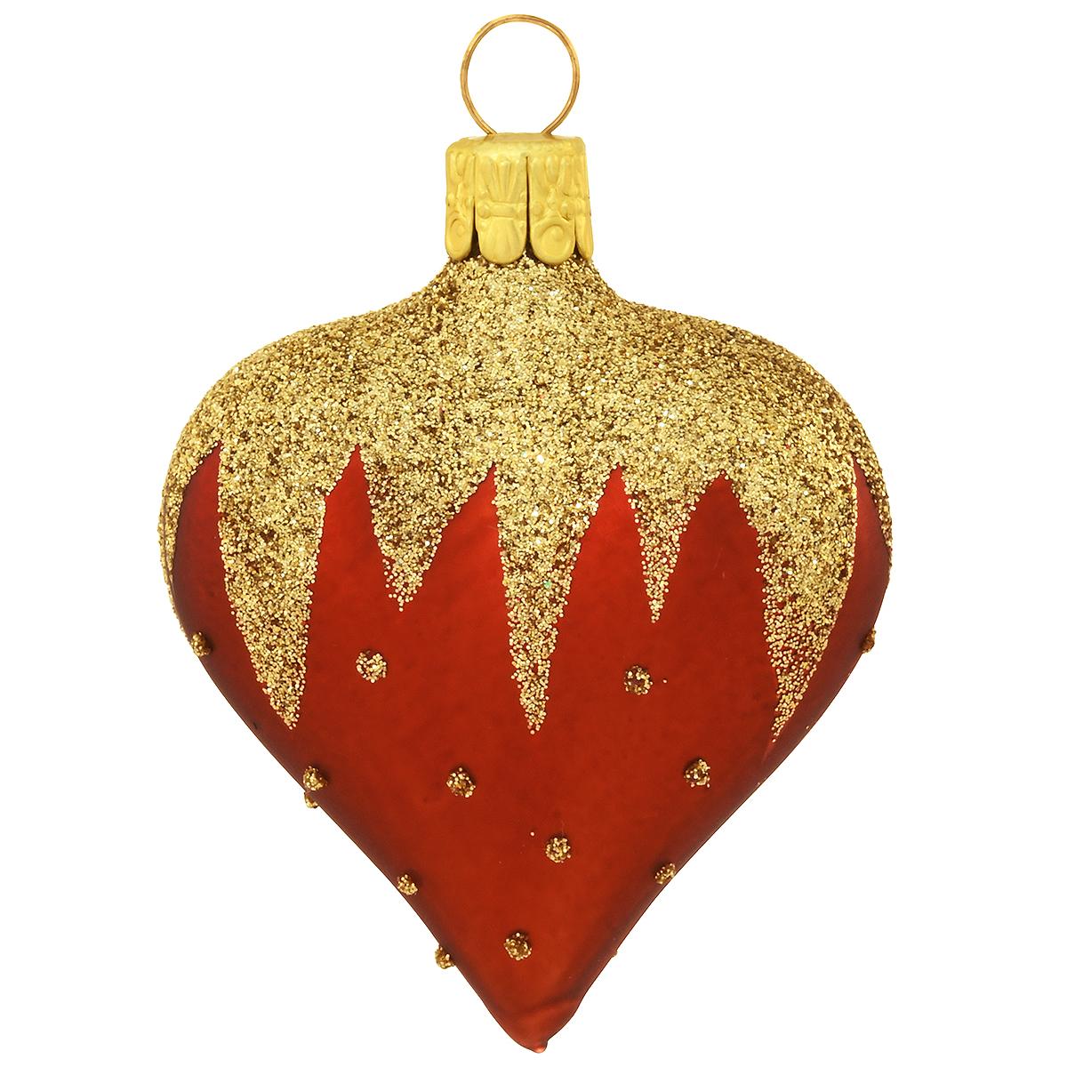 Heart With Gold Glitter Ornament