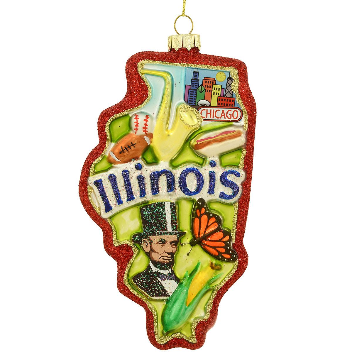 Illinois Glass Ornament