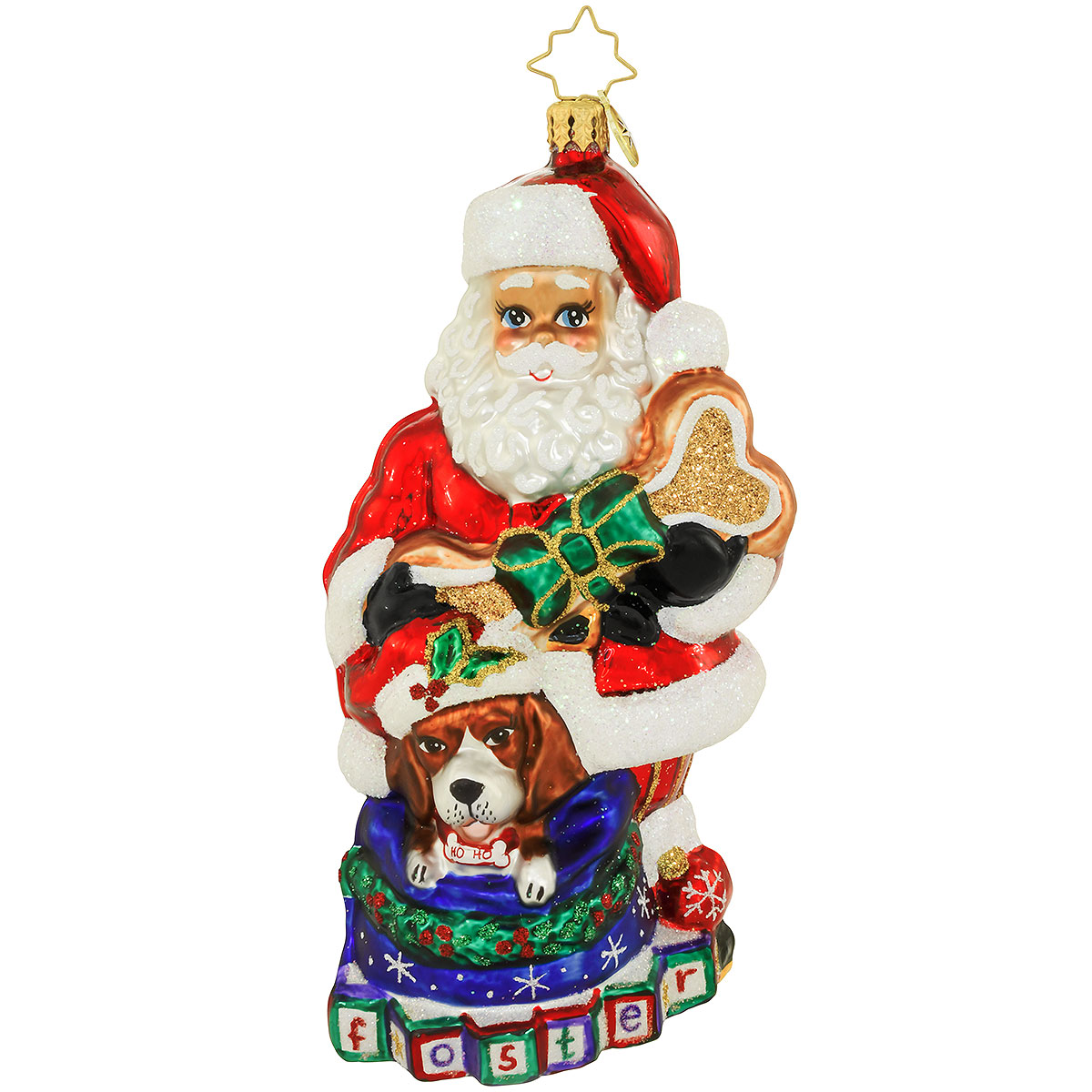 Santa's Foster Friend Christopher Radko Glass Charity Awareness Ornament
