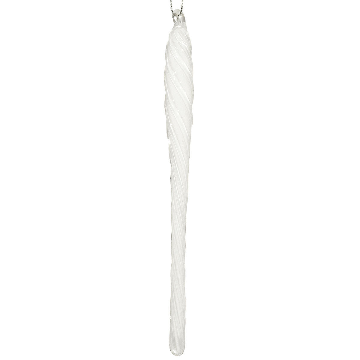 Frosty Twist Icicle Glass Ornament