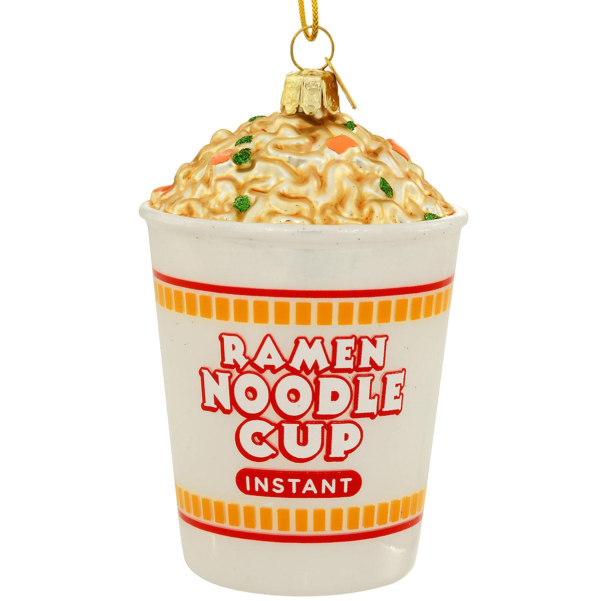 Ramen Noodle Cup Glass Ornament