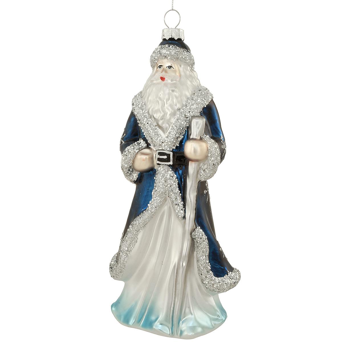 Blue Santa With Silver Ornament