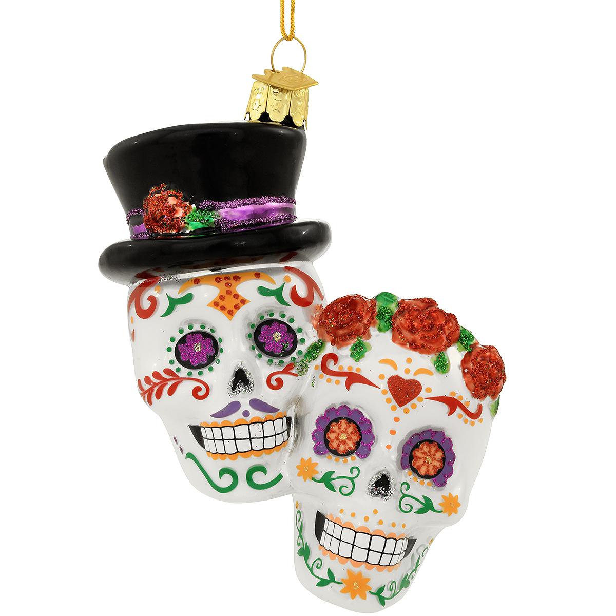 Day Of Dead Couple Skulls Ornament