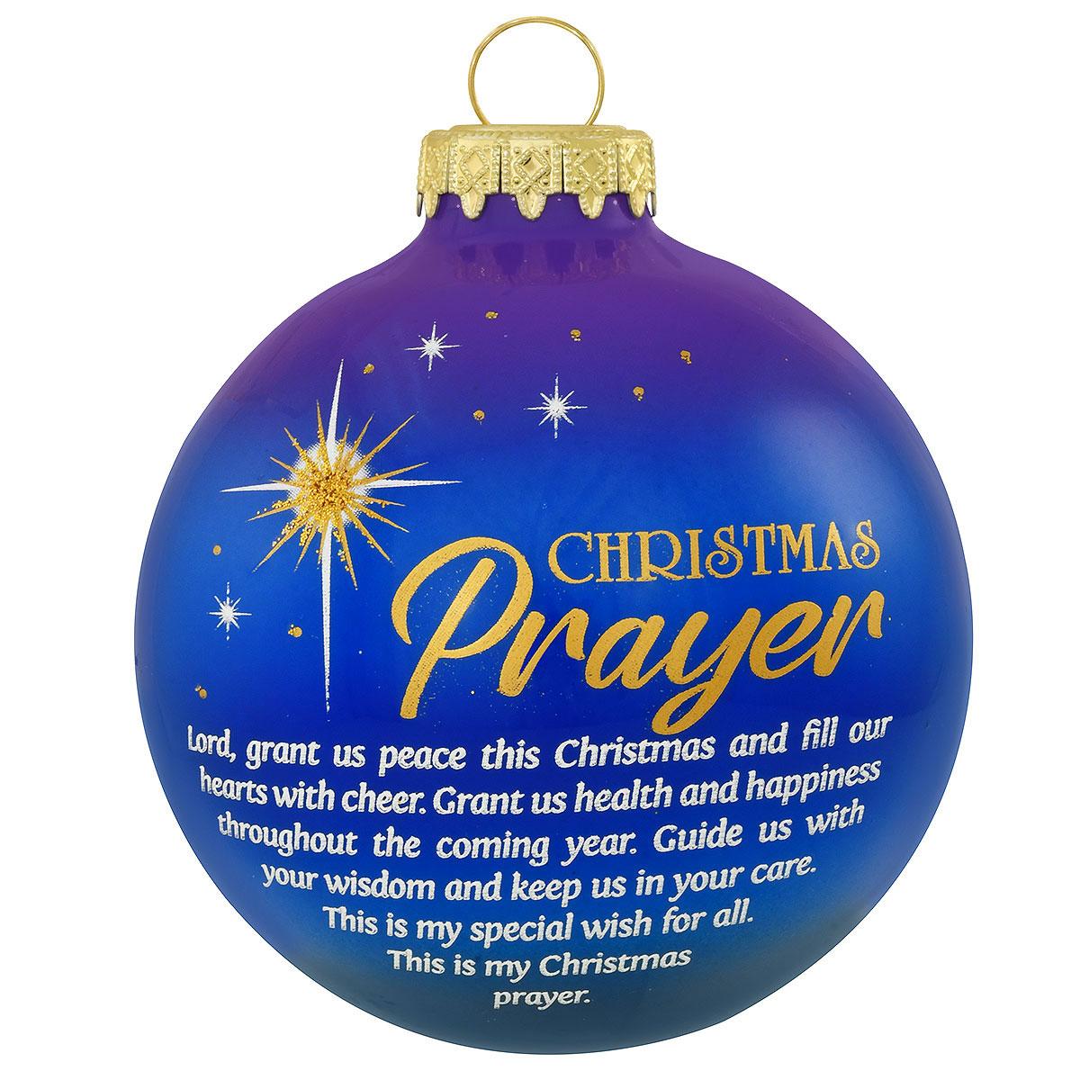 Christmas Prayer Glass Ornament