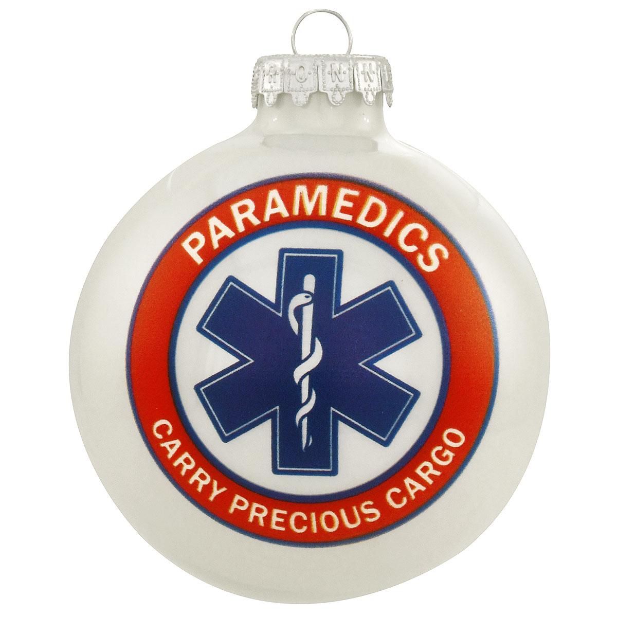 Paramedics Carry Precious Cargo Glass Ornament
