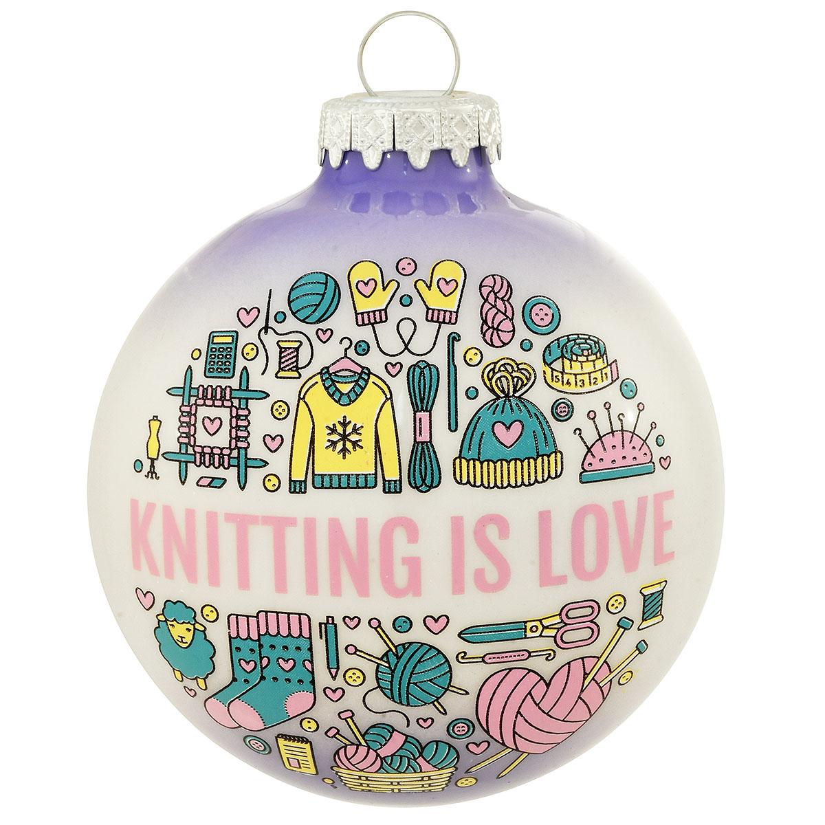 Knitting Is Love Ornament