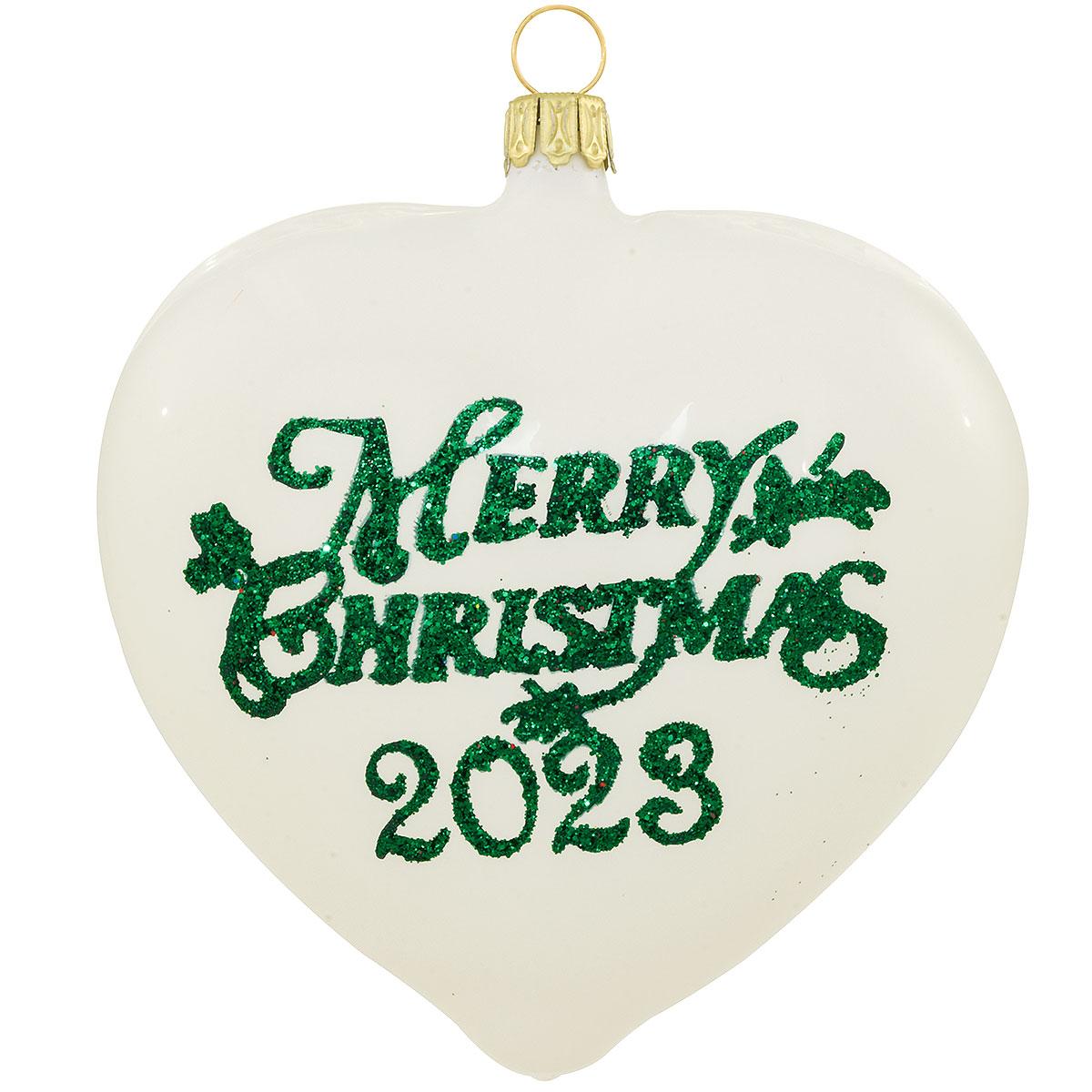2023 Merry Christmas White Heart