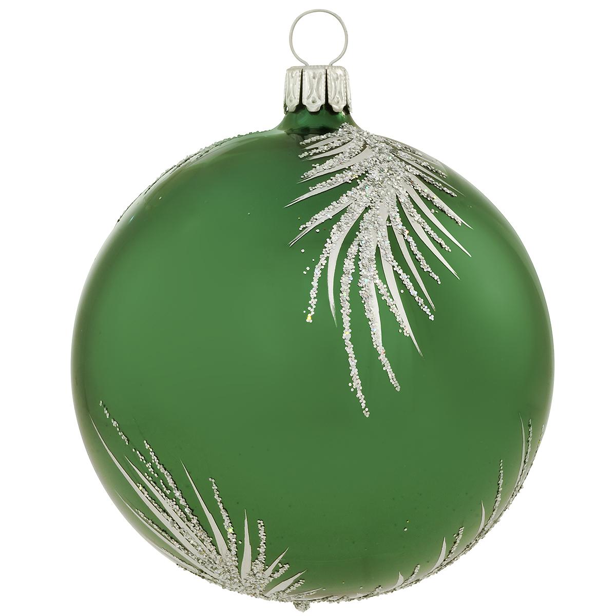 Shiny Green With Feather Ornament