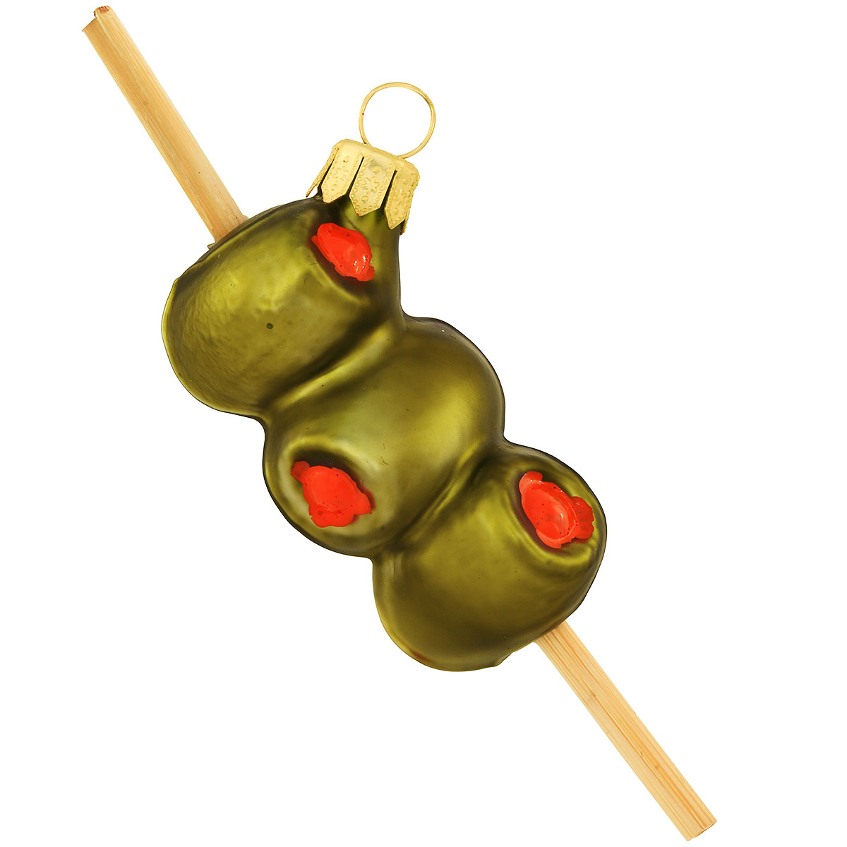 Olives Skewer Glass Ornament