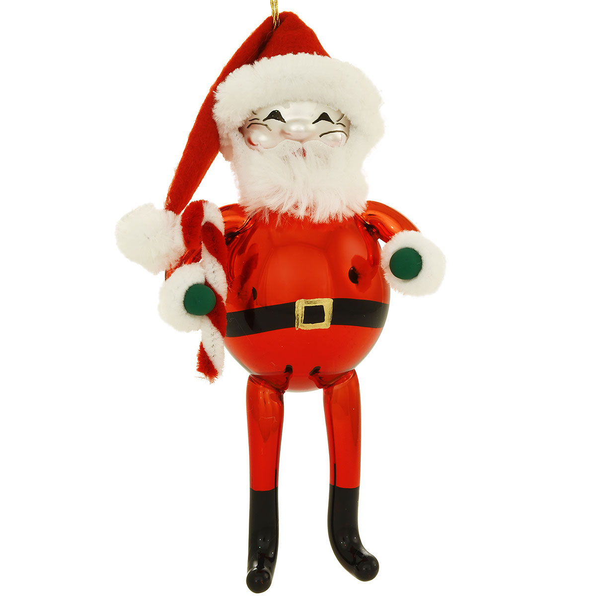 Santa With Candy Cane Ornament