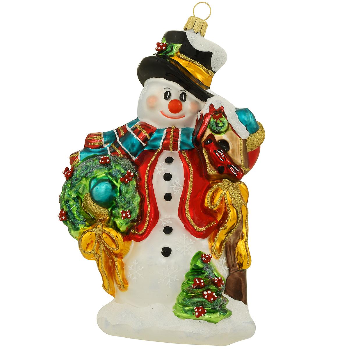 Snowman And Birdhouse Ornament