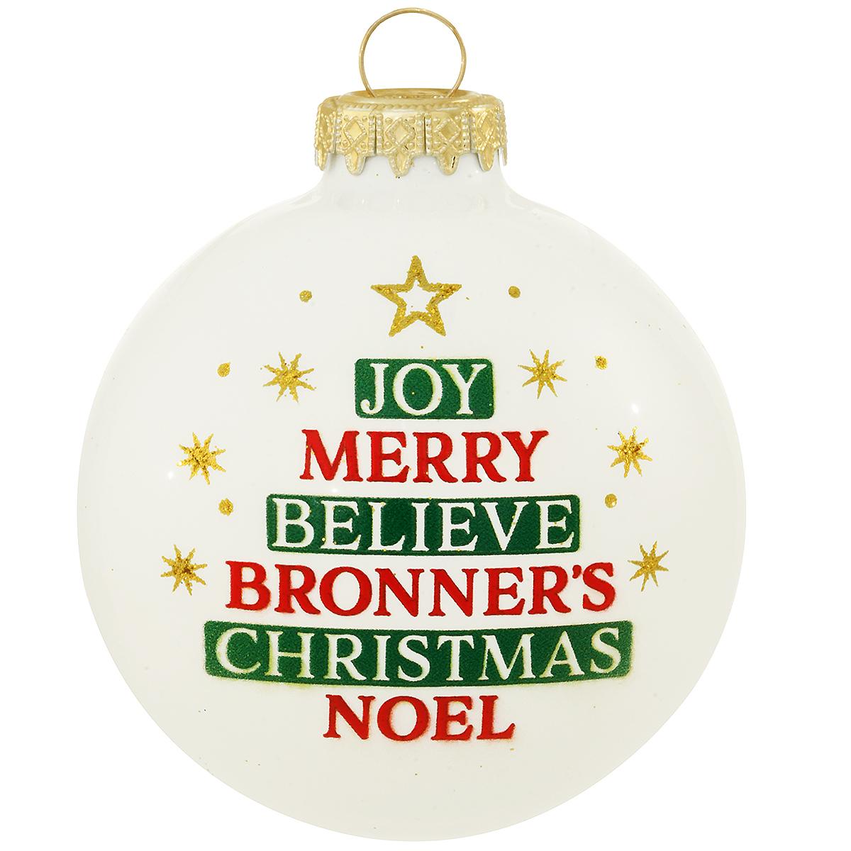 Joy, Merry, Believe, Glass Ornament