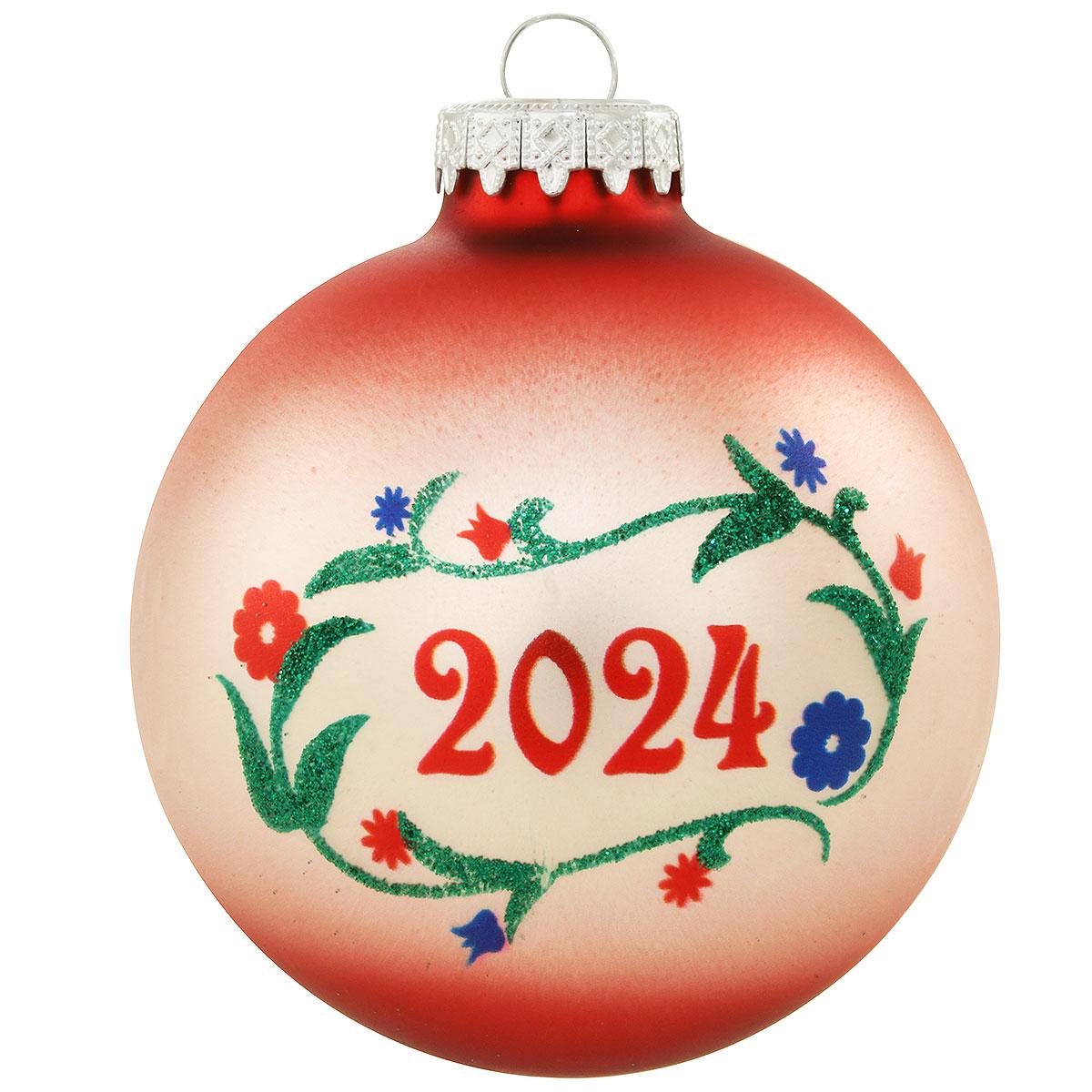 Dated Polish 2024 Glass Ornament