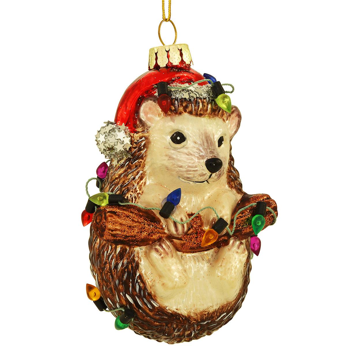 Hedgehog Wrapped In Lights