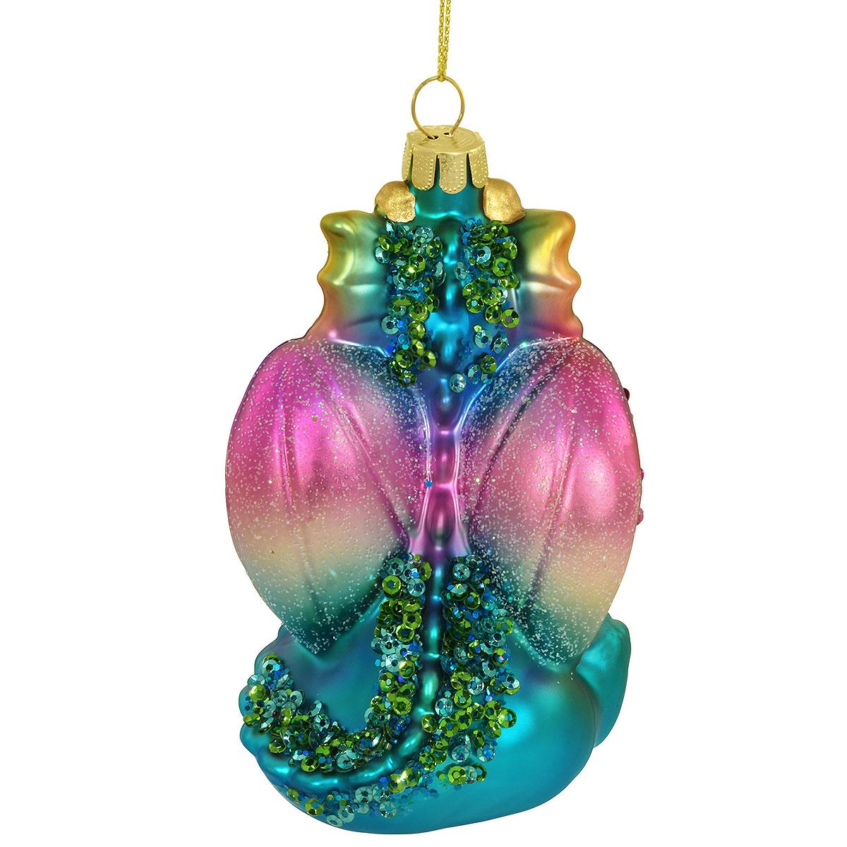 Blue Dragon 4 Inch Glass Ornament