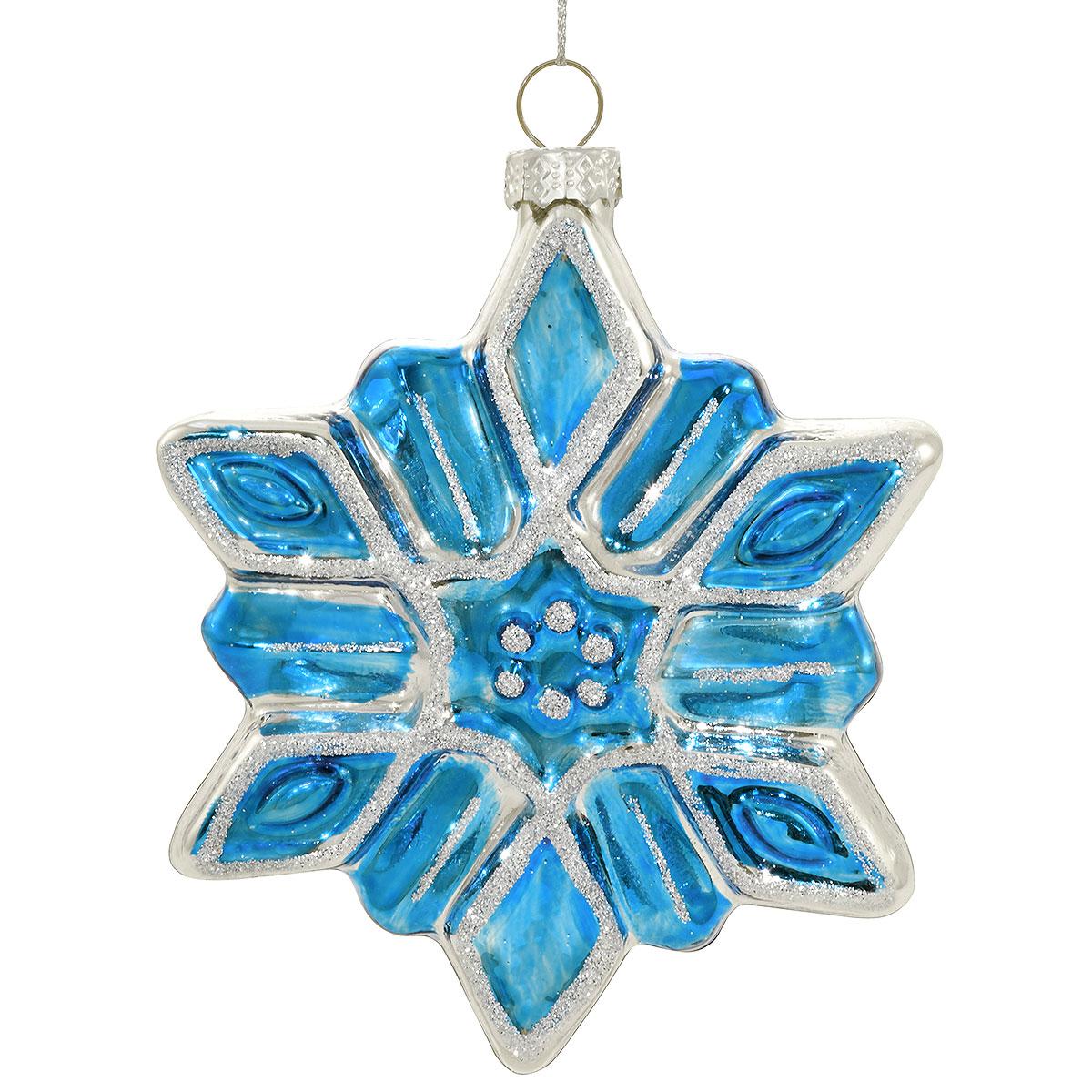 Snowflake Blue And Silver Ornament