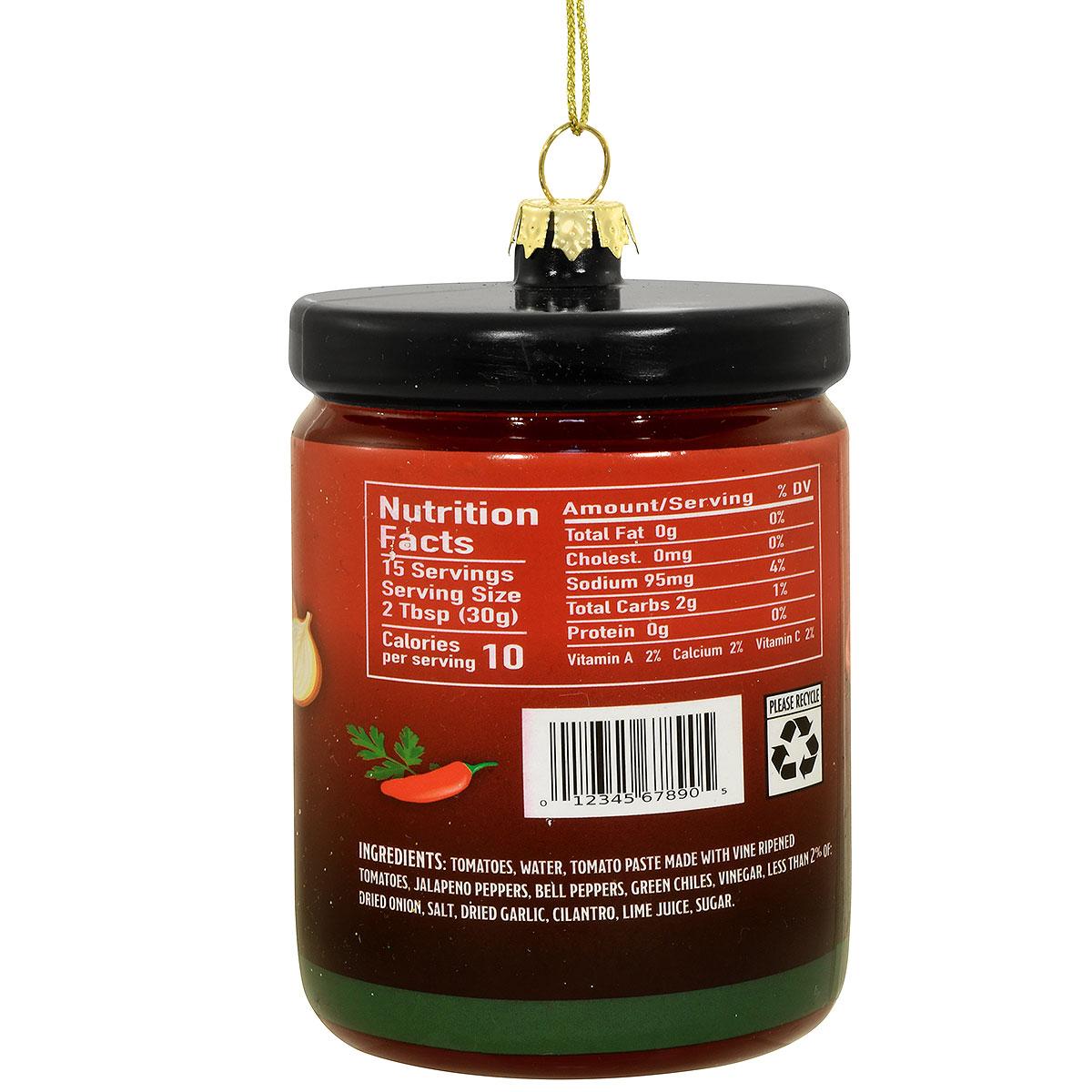 Salsa Jar Glass Ornament