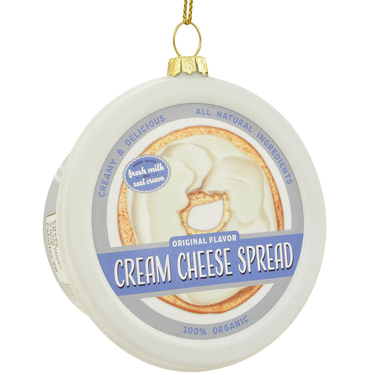 Cream Cheese Spread Glass Ornament
