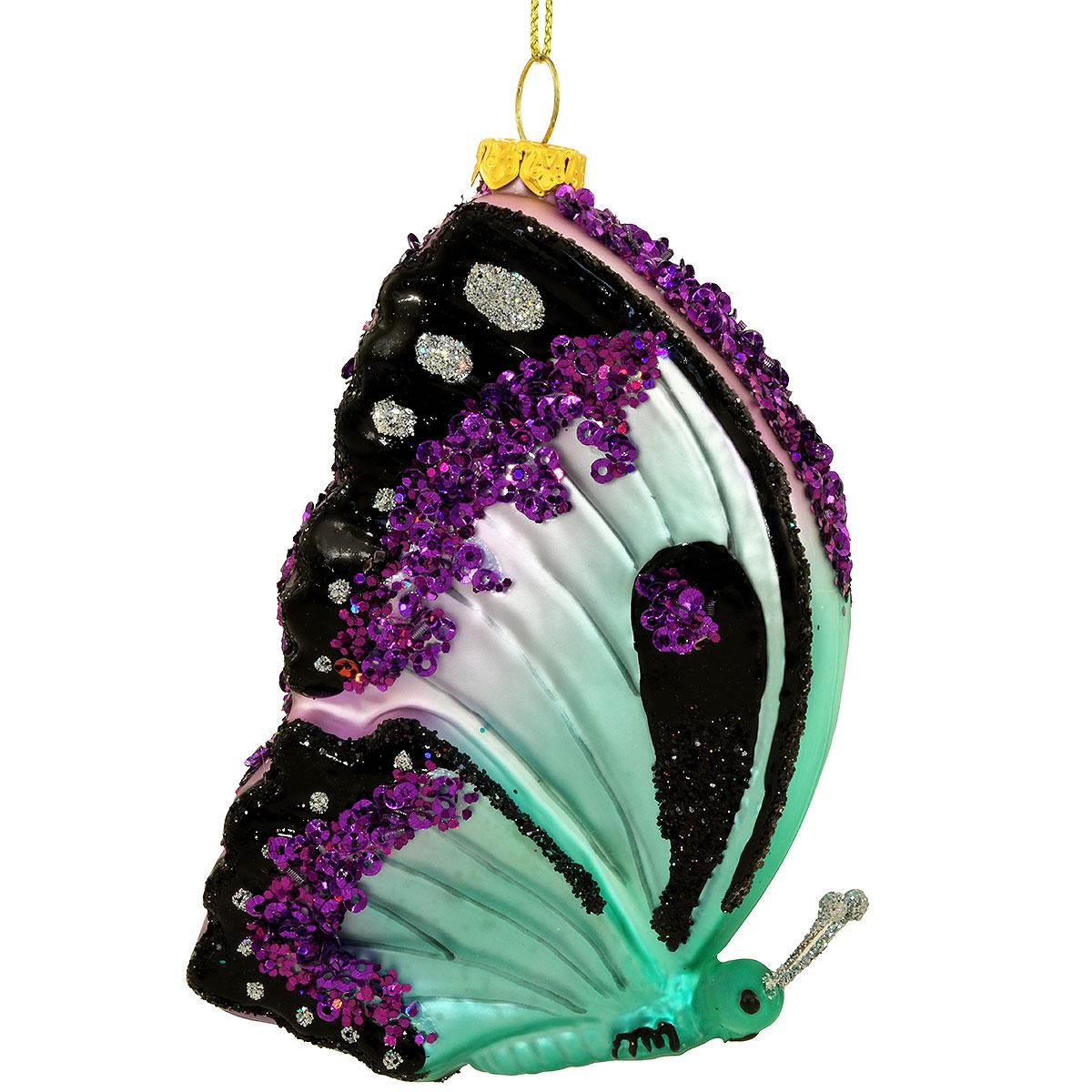 Butterfly 4.25 Inch Glass Ornament