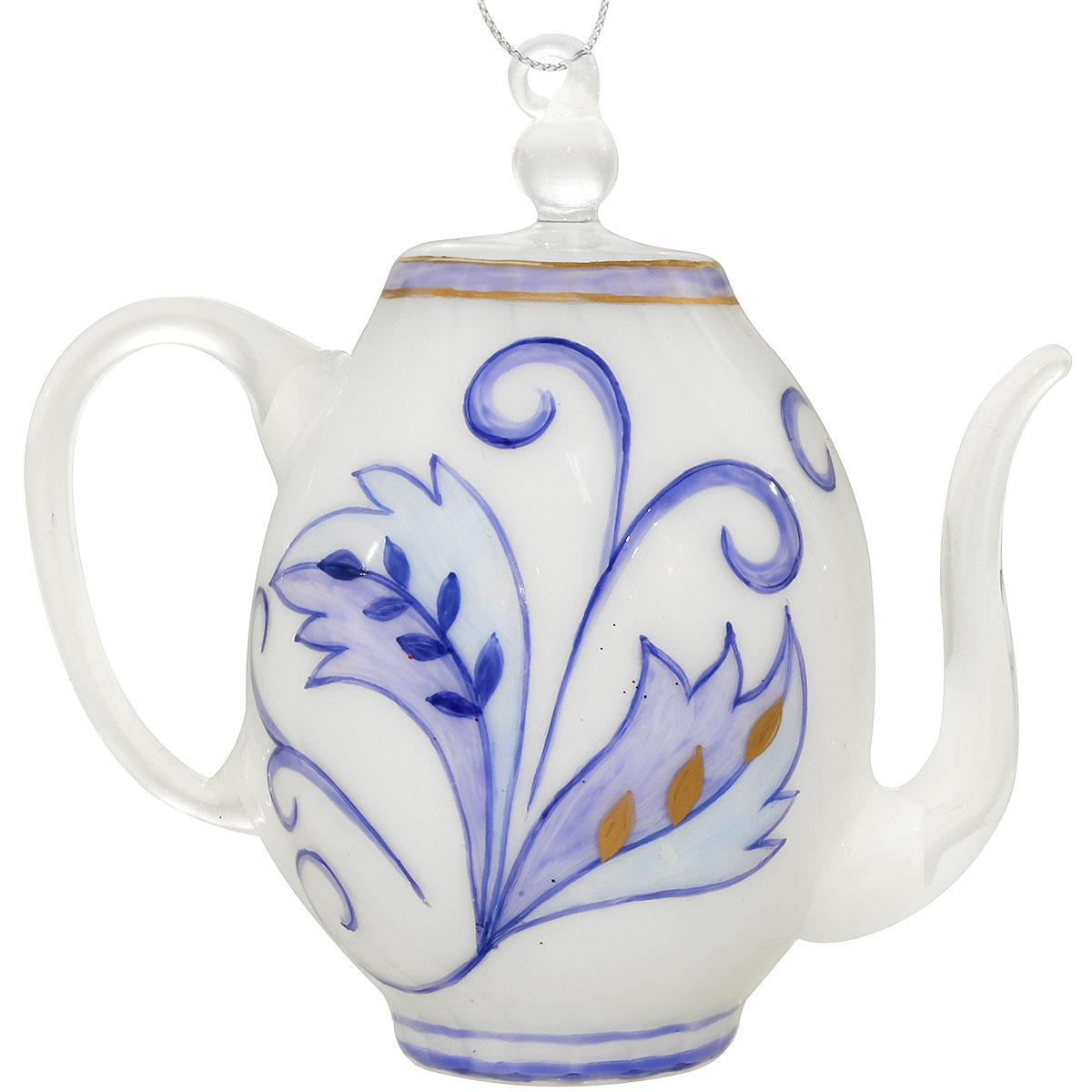 Blue And White Tea Pot Ornament