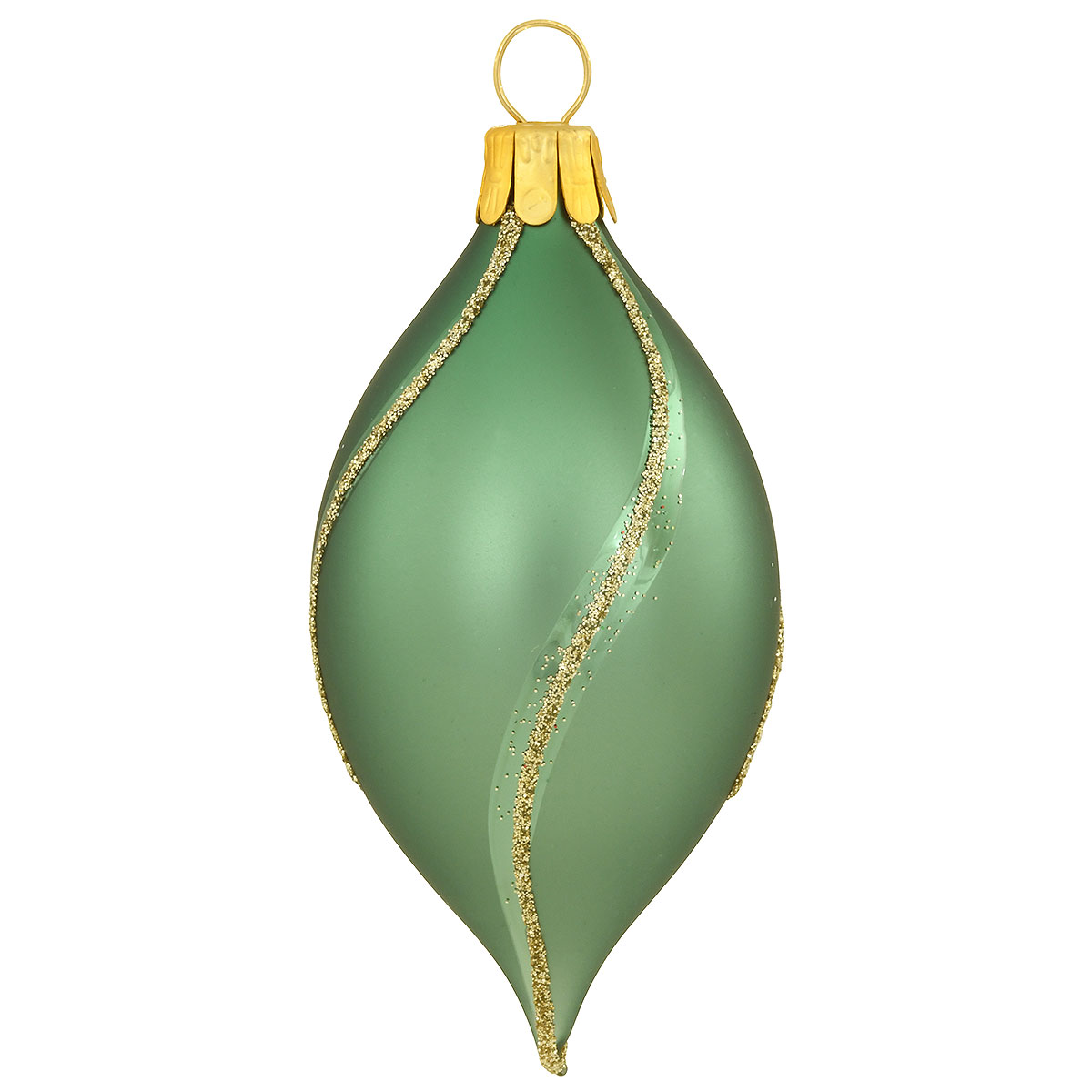 Green Teardrop With Glitter Stripes
