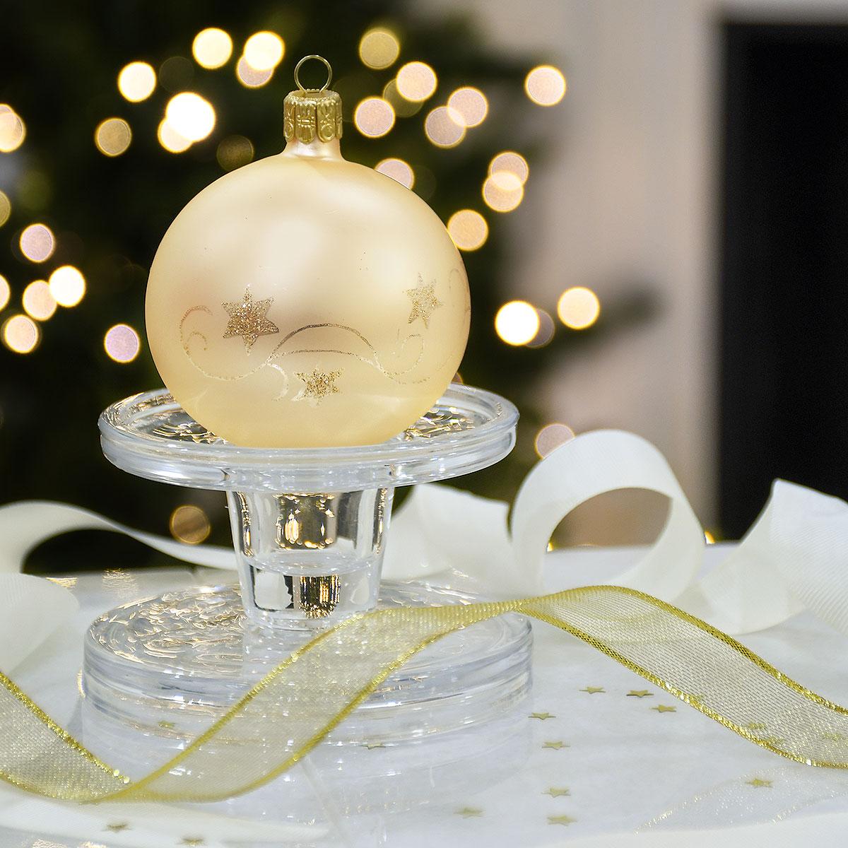 Gold Star Swirl Glass Ornament