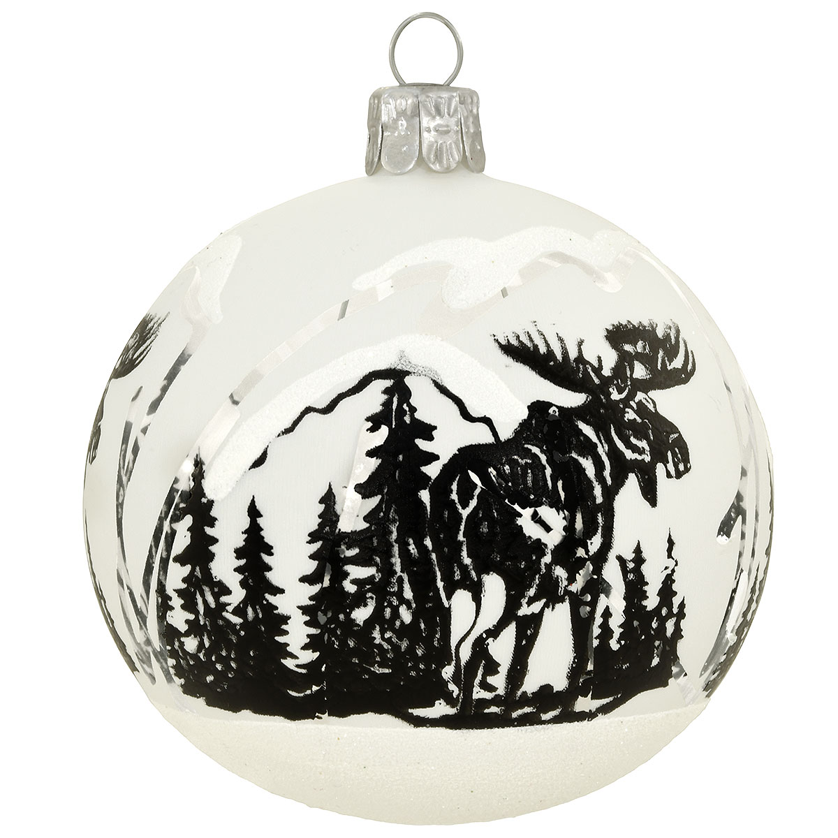 White With Moose Ornament
