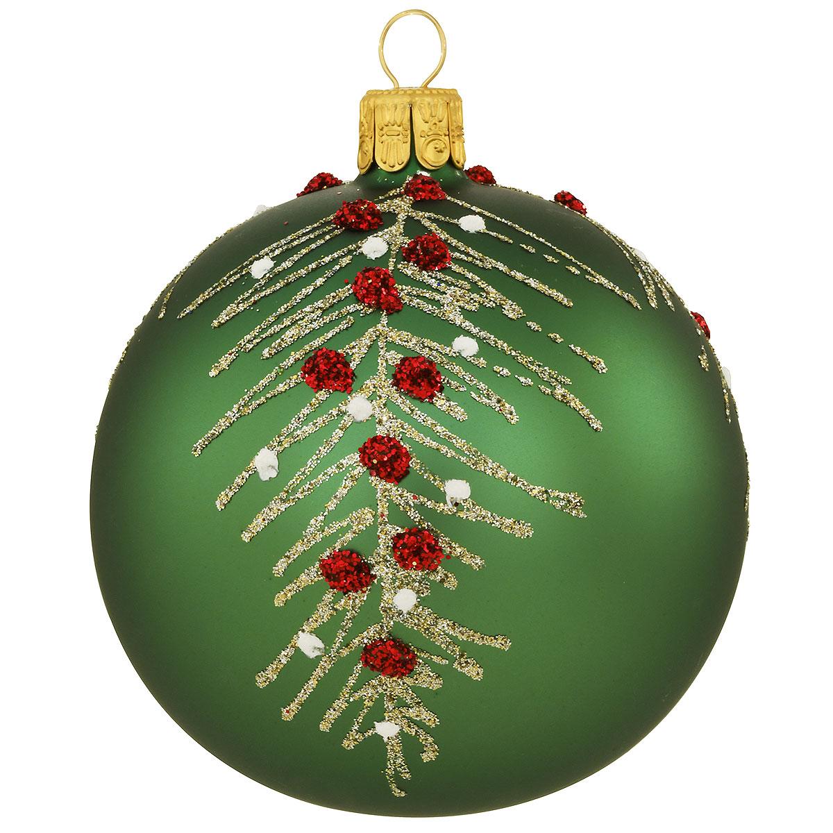 Gold Branches On Green Ornament