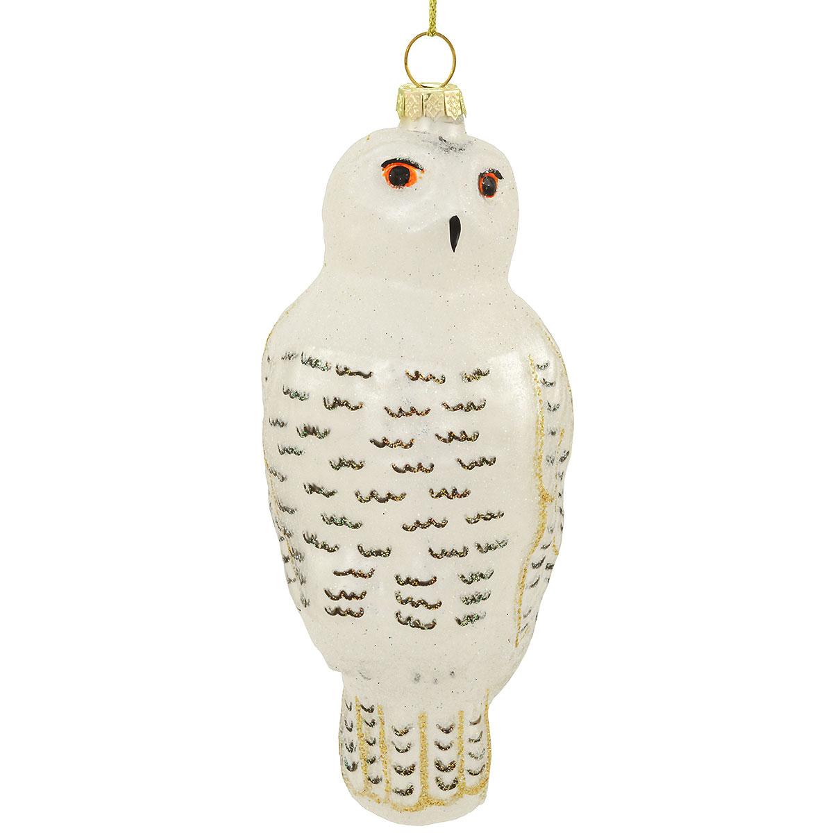Snowy Owl Glass Ornament